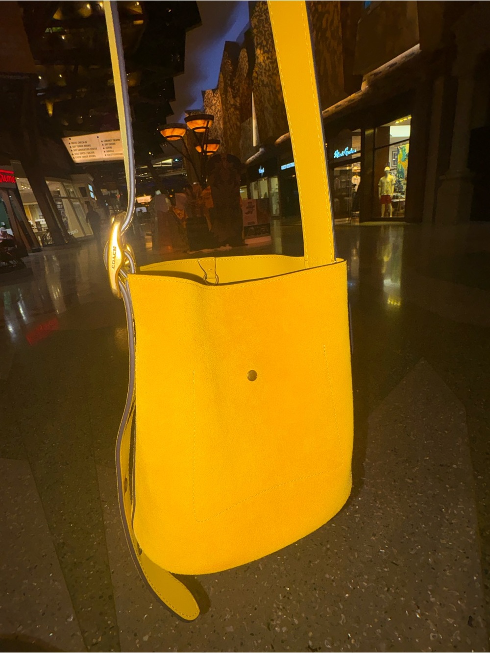 Coach Yellow Suede Bleecker Bucket Bag - Picture 2 of 8